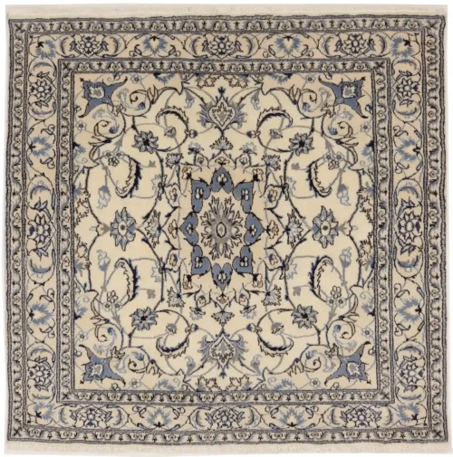 Cream Vintage Classic 6X6 Nain Tabas Persian Rug