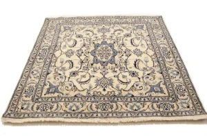 Cream Vintage Classic 6X6 Nain Tabas Persian Rug