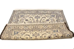 Cream Vintage Classic 6X6 Nain Tabas Persian Rug