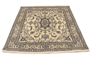Cream Vintage Classic 6X6 Nain Tabas Persian Rug