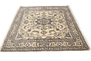 Cream Vintage Classic 6X6 Nain Tabas Persian Rug