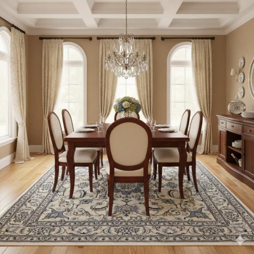 Vintage Cream Classic 6X6 Nain Tabas Persian Rug