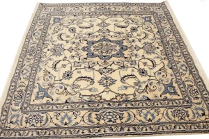 Cream Vintage Classic 6X6 Nain Tabas Persian Rug