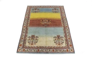 Multicolored Tribal 4X6 Gabbeh Persian Oriental Rug