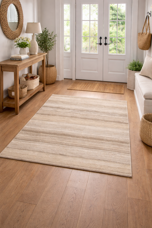 Vintage Beige Tribal 4X5 Gabbeh Persian Rug