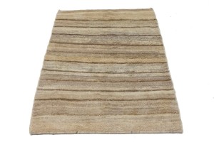 Vintage Beige Tribal 4X5 Gabbeh Persian Rug