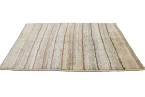 Vintage Beige Tribal 4X5 Gabbeh Persian Rug