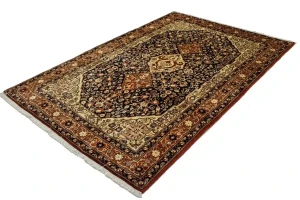 Vintage Dark navy Floral 6X9 Bidjar Persian Rug