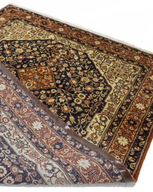 Vintage Dark navy Floral 6X9 Bidjar Persian Rug