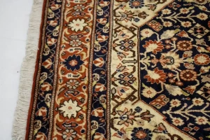 Vintage Dark navy Floral 6X9 Bidjar Persian Rug
