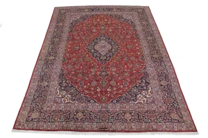 Vintage Red Traditional 8X12 Kashan Persian Rug