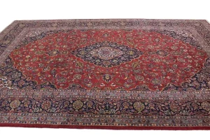 Vintage Red Traditional 8X12 Kashan Persian Rug
