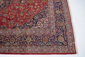 Vintage Red Traditional 8X12 Kashan Persian Rug