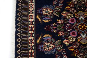 Navy Blue Classic Floral 2'6X3' Kashan Persian Rug