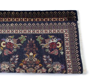 Navy Blue Classic Floral 2'6X3' Kashan Persian Rug