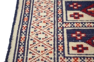 Cream Tribal 3X4 Geometric Turkoman Persian Oriental Rug