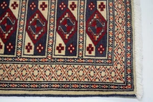 Cream Tribal 3X4 Geometric Turkoman Persian Oriental Rug