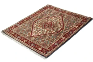 Cream Geometric 2'6X3'0 Tribal Bidjar Persian Oriental Rug