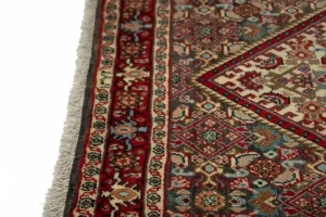 Cream Geometric 2'6X3'0 Tribal Bidjar Persian Oriental Rug