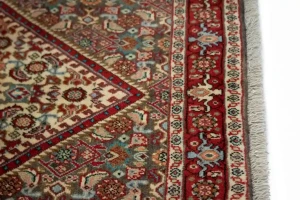 Cream Geometric 2'6X3'0 Tribal Bidjar Persian Oriental Rug