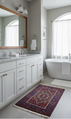 Vintage Red Geometric Tribal 2X3 Bidjar Persian Rug