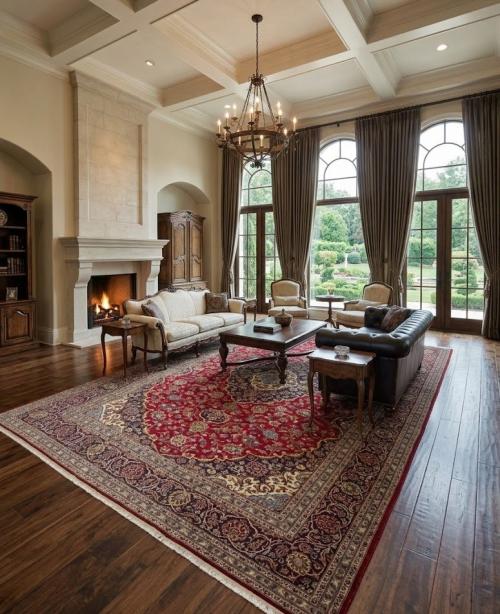 Vintage Red Traditional 10X13 Kashan Persian Rug