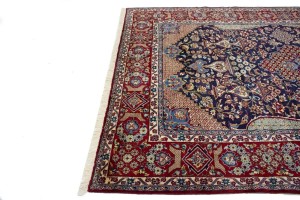 Vintage Navy Blue Traditional 8X12 Najafabad Persian Rug