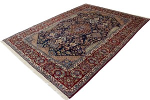 Vintage Navy Blue Traditional 8X12 Najafabad Persian Rug