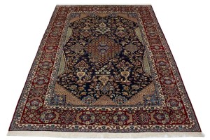 Vintage Navy Blue Traditional 8X12 Najafabad Persian Rug