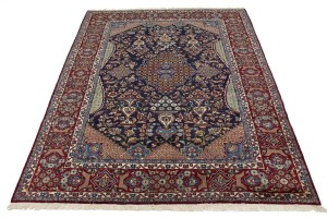 Vintage Navy Blue Traditional 8X12 Najafabad Persian Rug