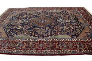 Vintage Navy Blue Traditional 8X12 Najafabad Persian Rug