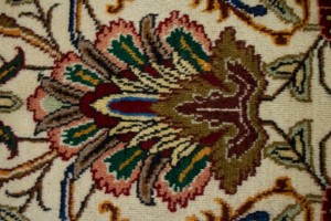 Vintage Cream Floral Classic 10X13 Tabriz Persian Rug