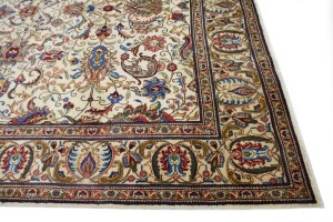 Vintage Cream Floral Classic 10X13 Tabriz Persian Rug