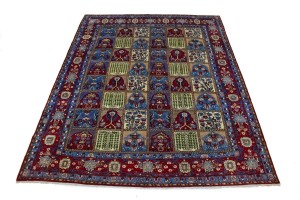 Vintage Blue & Red Floral Garden 10X13 Najafabad Persian Rug