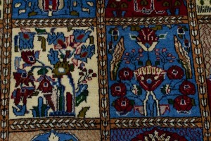 Vintage Blue & Red Floral Garden 10X13 Najafabad Persian Rug