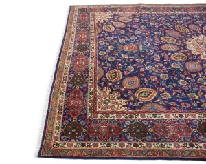 Vintage Purple-navy Traditional 10X13 Tabriz Persian Rug