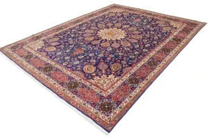Vintage Purple-navy Traditional 10X13 Tabriz Persian Rug