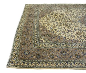 Vintage Cream Beige Traditional 10X13 Kashan Persian Rug