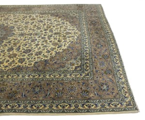 Vintage Cream Beige Traditional 10X13 Kashan Persian Rug