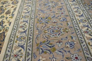Vintage Cream Beige Traditional 10X13 Kashan Persian Rug