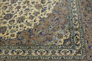 Vintage Cream Beige Traditional 10X13 Kashan Persian Rug