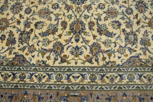 Vintage Cream Beige Traditional 10X13 Kashan Persian Rug