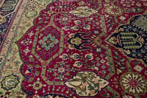 Vintage Red Traditional Pictorial 10X13 Tabriz Persian Rug