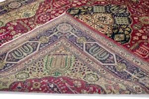 Vintage Red Traditional Pictorial 10X13 Tabriz Persian Rug