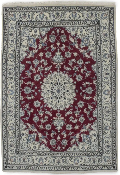 Red Floral Traditional 5'3X7'9 Nain Tabas Persian Oriental Rug