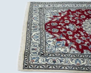Red Floral Traditional 5'3X7'9 Nain Tabas Persian Oriental Rug