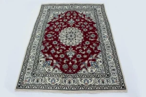 Red Floral Traditional 5'3X7'9 Nain Tabas Persian Oriental Rug