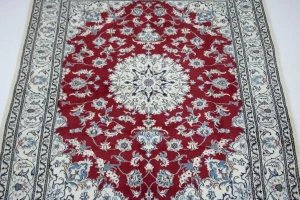 Red Floral Traditional 5'3X7'9 Nain Tabas Persian Oriental Rug