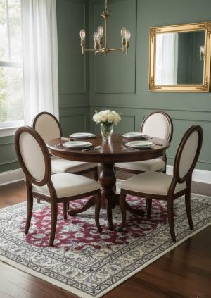 Red Floral Traditional 5'3X7'9 Nain Tabas Persian Rug