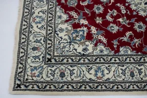 Red Floral Traditional 5'3X7'9 Nain Tabas Persian Oriental Rug